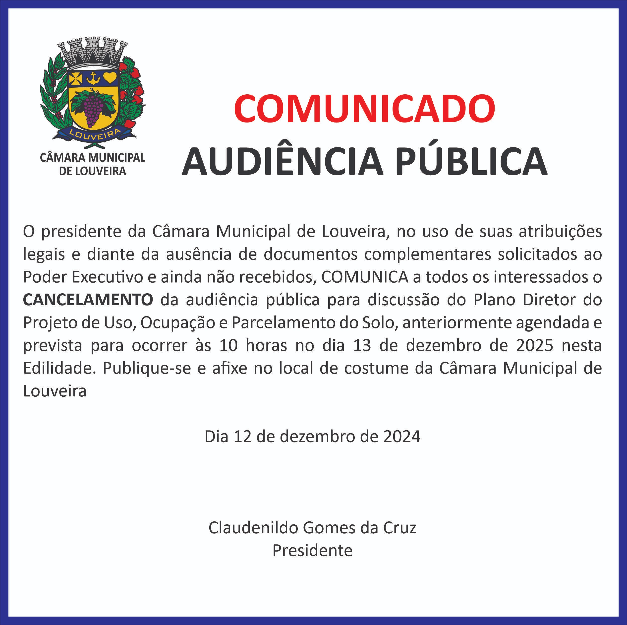 Comunicado - Imprensa Oficial